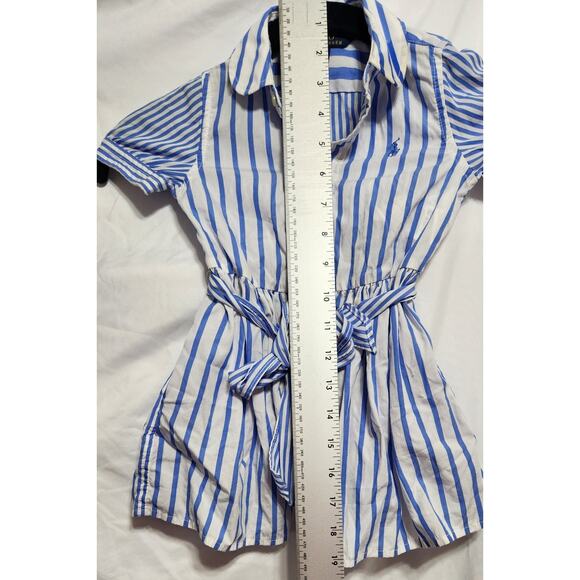 Polo Ralph Lauren Girls Blue Pin Striped Belted Dress - Picture 5 of 5